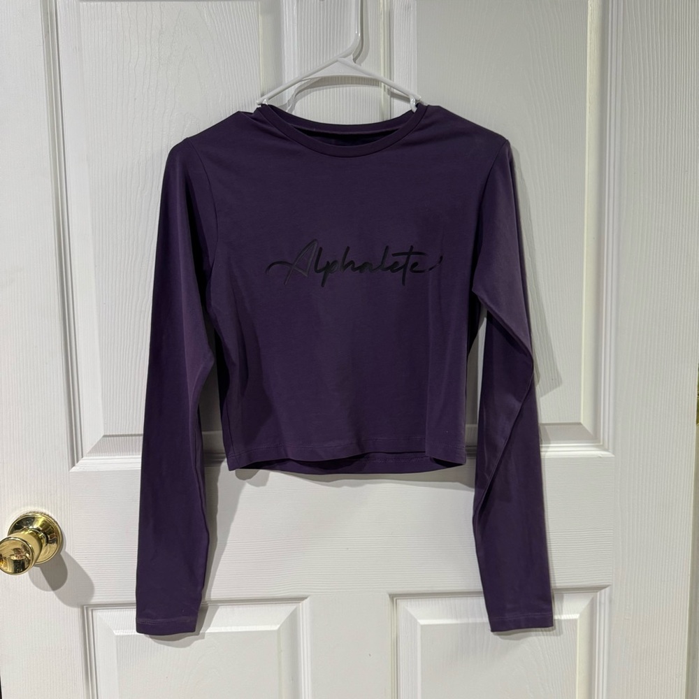 Alphalete Purple Log Sleeve Shirt XS